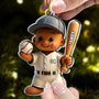Baseball Gingerbread Christmas Ornament Gift For Kid_ Baseball Lover Personalized Acrylic Ornament_1