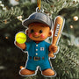 Baseball Gingerbread Christmas Ornament Gift For Kid_ Baseball Lover Personalized Acrylic Ornament_3