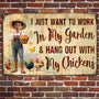 Be Aware A Crazy Chicken Lady And Her Peckers Live Here Personalized Metal Sign_2
