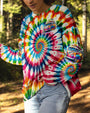 Be Hippie Be Happy Tie Dye Peace Van Colorful Groovy Retro Graphic AOP Shirts _4_ yk1xR