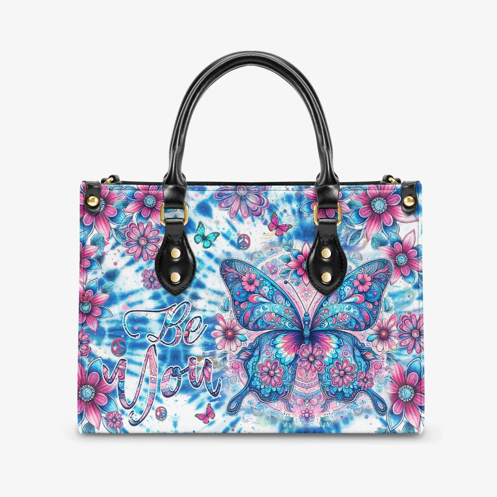 Be You Butterfly Tie Dye Colorful Floral Hippie Leather Bag Gift for Women _1_ Jh3qy