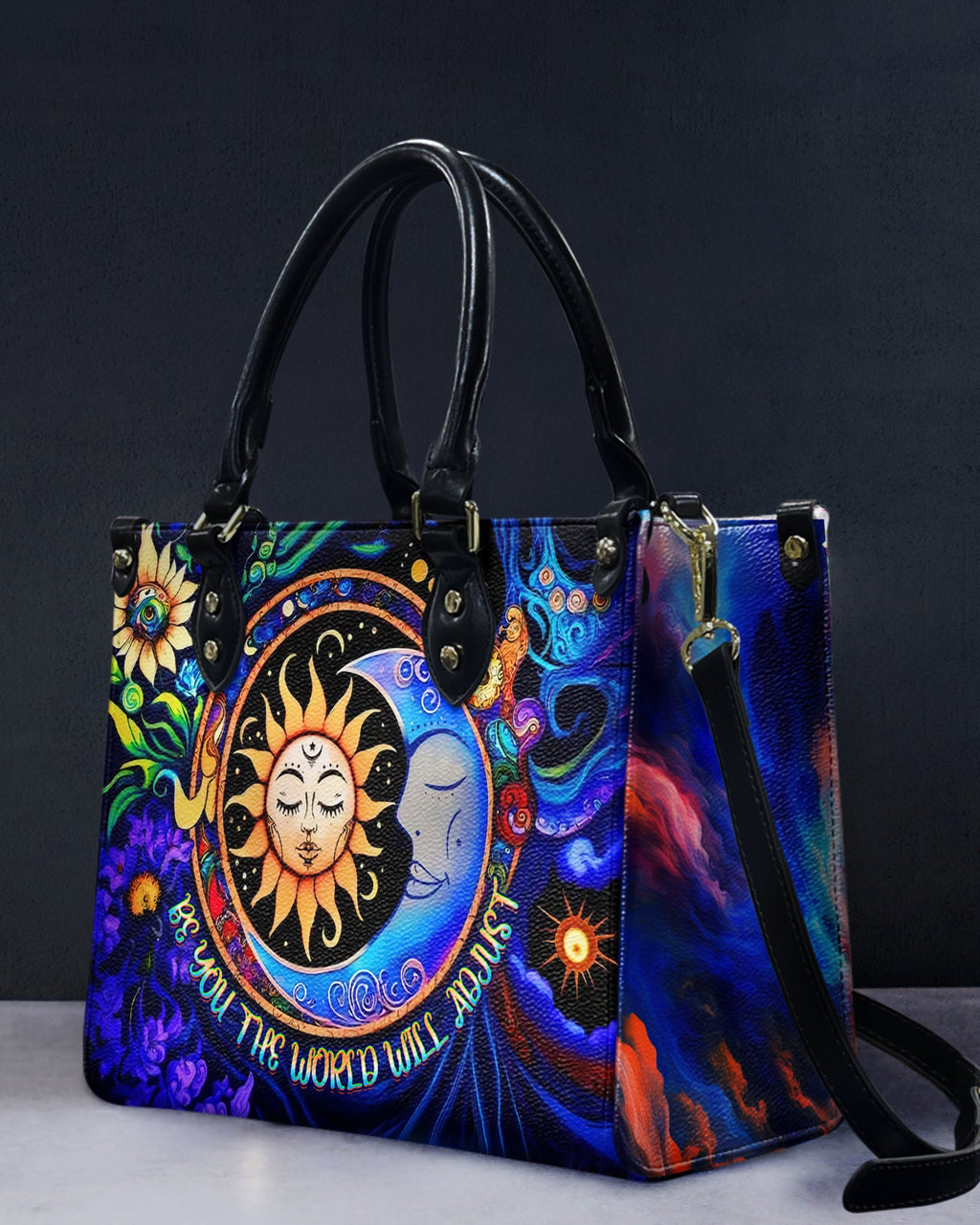 Be You The World Will Adjust Celestial Sun and Moon Bohemian Style Leather Bag _1_ 3RsFM