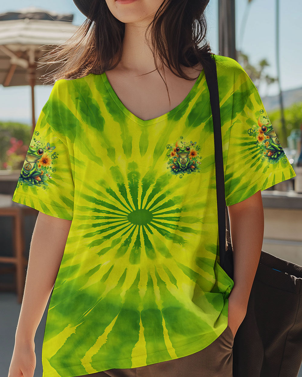 Be You The World Will Adjust Frog Hippie Sunflowers Peace Sign Tie Dye AOP Shirts _12_ BQTZC