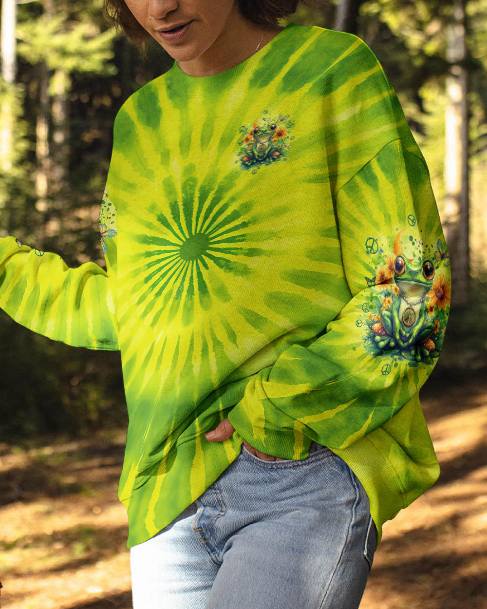 Be You The World Will Adjust Frog Hippie Sunflowers Peace Sign Tie Dye AOP Shirts _2_ kWFb0