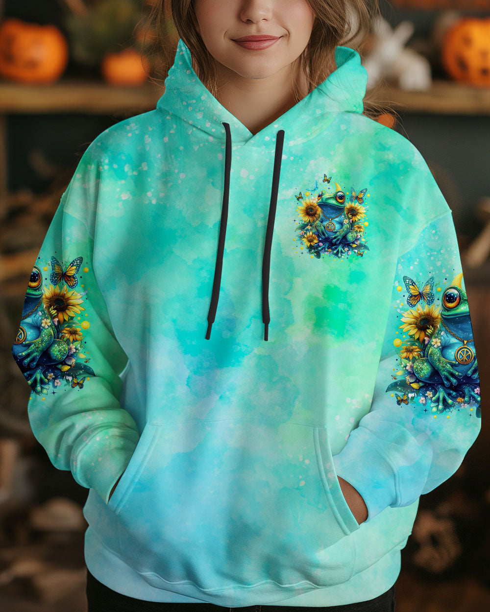 Be You The World Will Adjust Hippie Frog Sunflower Tie Dye AOP Shirts _14_ uJnhB