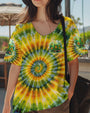 Be You The World Will Adjust Hippie Frog Sunflowers and Moon Tie Dye AOP Shirts _11_ DjDoe