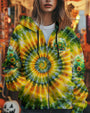 Be You The World Will Adjust Hippie Frog Sunflowers and Moon Tie Dye AOP Shirts _4_ dUh1N