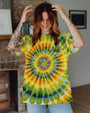 Be You The World Will Adjust Hippie Frog Sunflowers and Moon Tie Dye AOP Shirts _9_ YGwfP