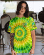 Be You The World Will Adjust Moon Frog Hippie Green Tie Dye AOP Shirts _14_ yTL80