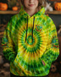 Be You The World Will Adjust Moon Frog Hippie Green Tie Dye AOP Shirts _4_ Ya1zZ
