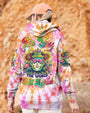 Be You The World Will Adjust Pastel Tie Dye Peace Frog with Sunflowers AOP Shirts _13_ qTwj7