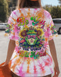 Be You The World Will Adjust Pastel Tie Dye Peace Frog with Sunflowers AOP Shirts _3_ 9kIgk
