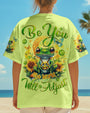 Be You The World Will Adjust Peaceful Green Frog and Sunflower Hippie Style AOP Shirts _3_ gLjBk