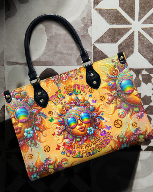 Be You The World Will Adjust Psychedelic Sun Inspirational Hippie Leather Bag _2_ qhJEV