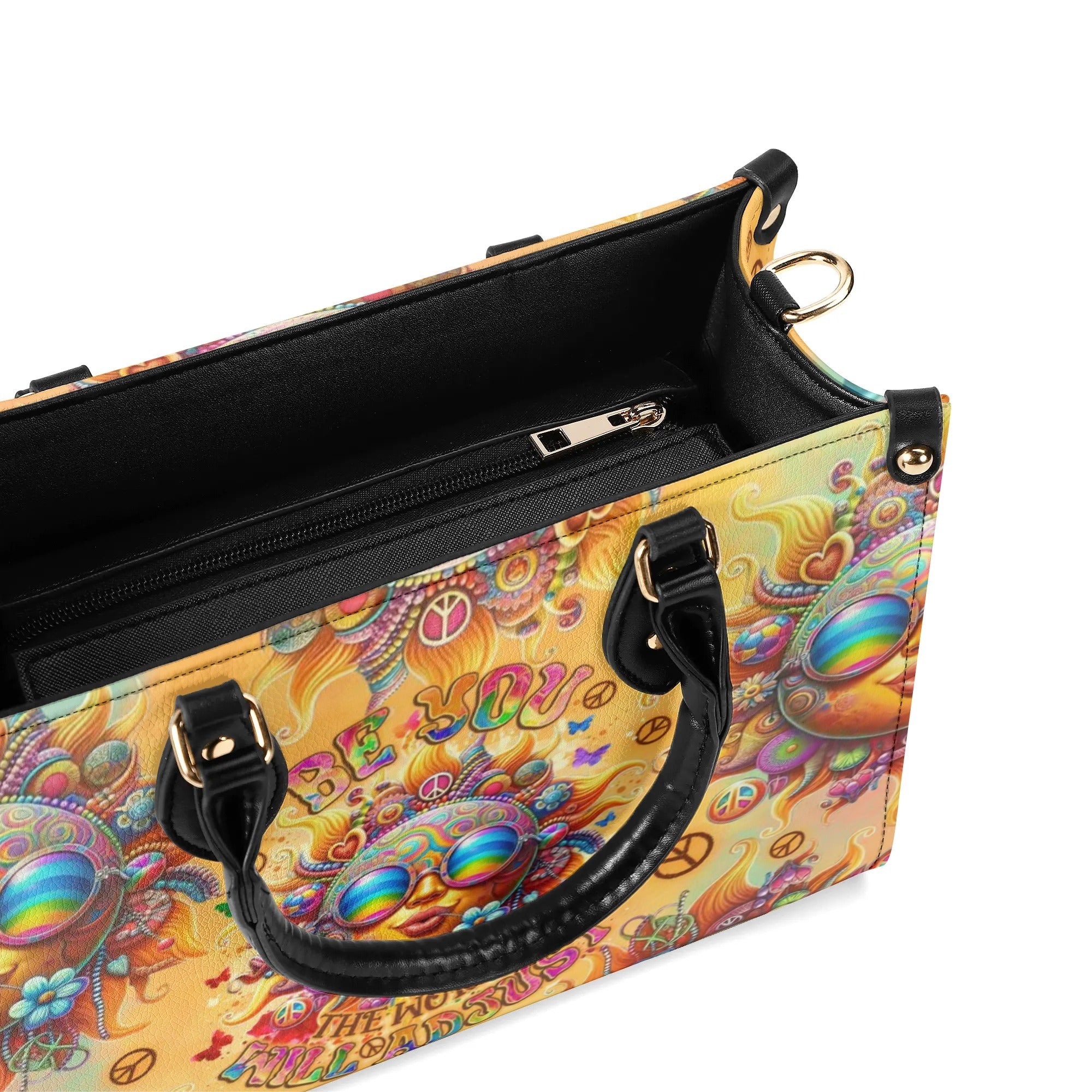 Be You The World Will Adjust Psychedelic Sun Inspirational Hippie Leather Bag _6_ pIvEf