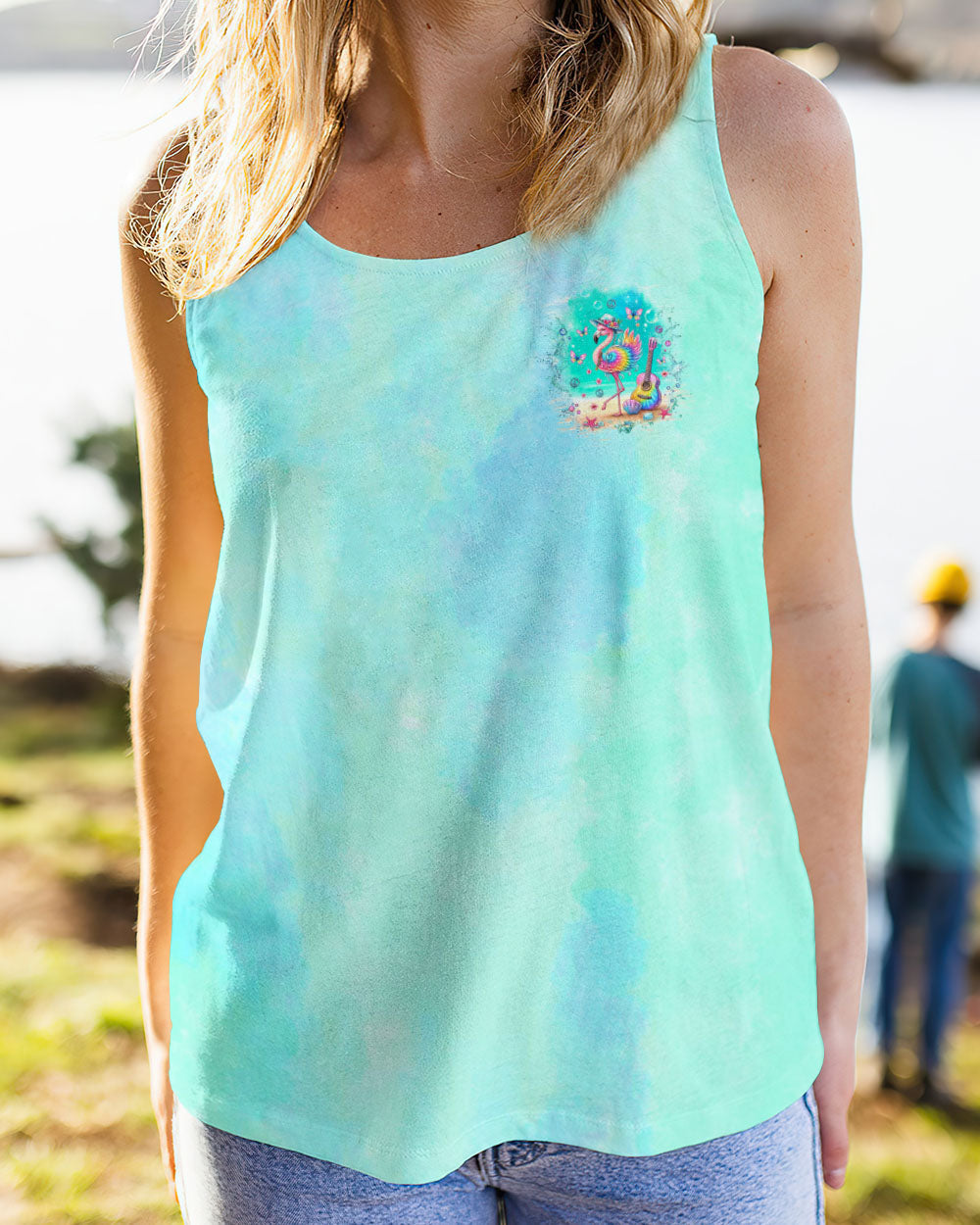 Be You The World Will Adjust Tie Dye Flamingo Beach AOP Shirts _10_ sB5jJ