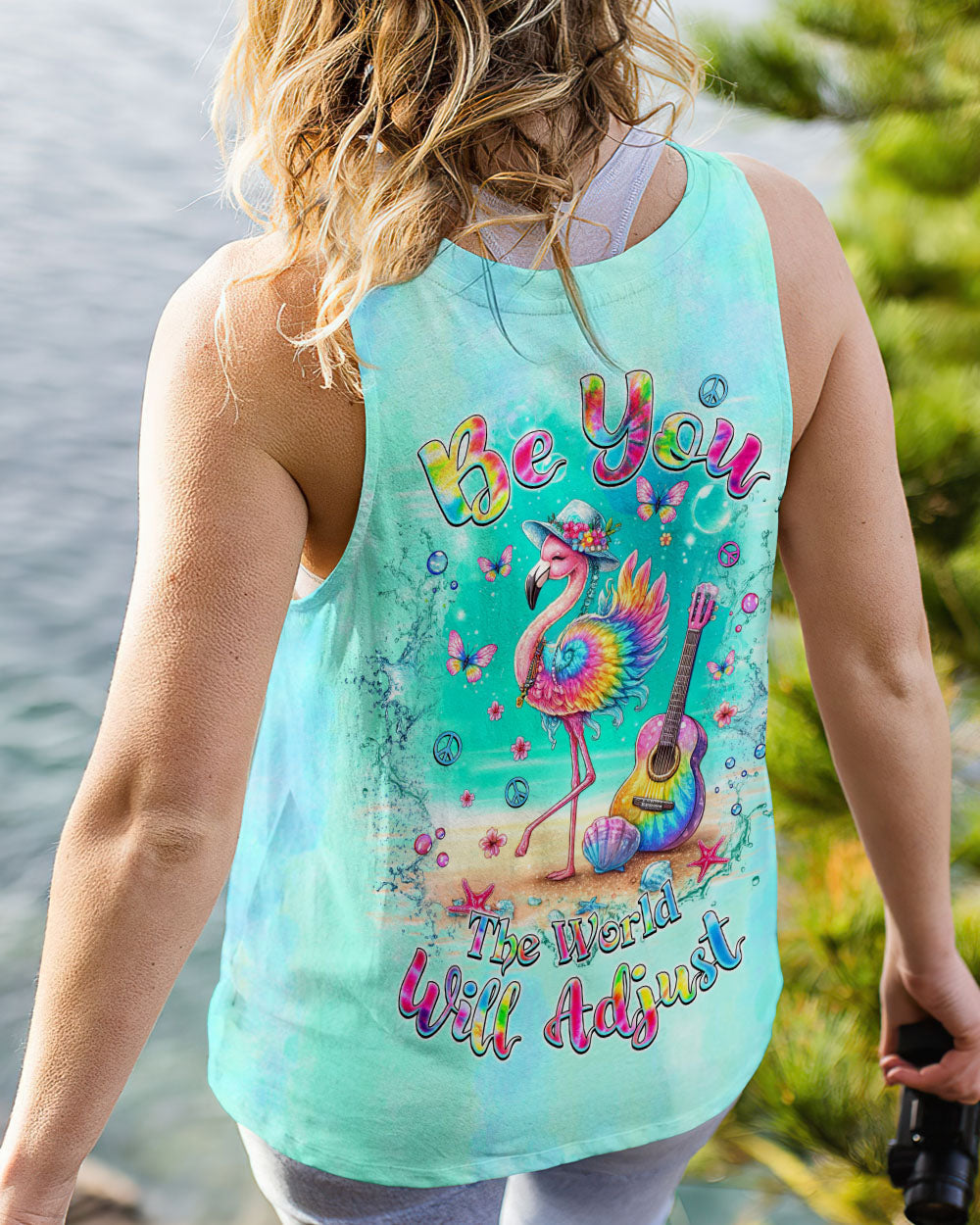 Be You The World Will Adjust Tie Dye Flamingo Beach AOP Shirts _11_ MUJgD