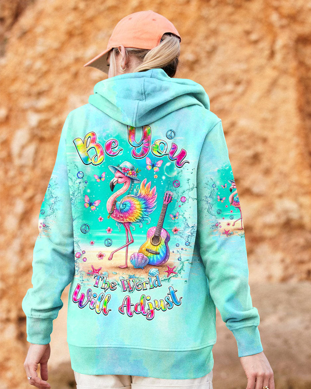 Be You The World Will Adjust Tie Dye Flamingo Beach AOP Shirts _13_ lYy04