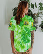 Be You The World Will Adjust Tie Dye Frog with Sunflowers Hippie Graphic AOP Shirts _13_ 8GozU