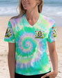 Be You The World Will Adjust Tie Dye Hippie Frog with Peace Symbol AOP Shir _4_ wgcM9