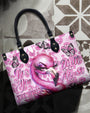 Be You The World will Adjust Bold Pink Flamingo with Butterflies Design for Women Leather Bag _10_ 3bwnp