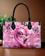 Be You The World will Adjust Bold Pink Flamingo with Butterflies Design for Women Leather Bag _1_ EcH2R