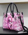 Be You The World will Adjust Bold Pink Flamingo with Butterflies Design for Women Leather Bag _3_ VmDS4
