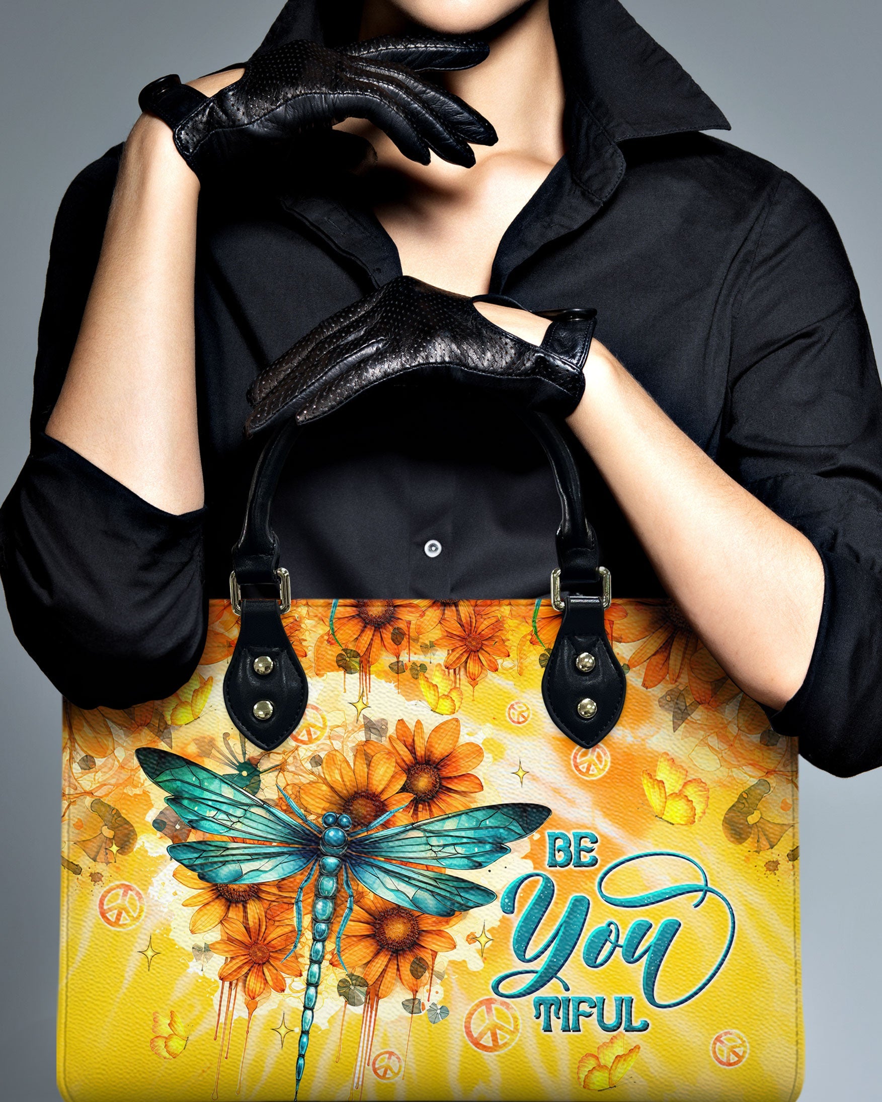 Be You Tiful Dragonfly Sunflower Hippie Leather Bag Gift for Women _2_ 4ydxA