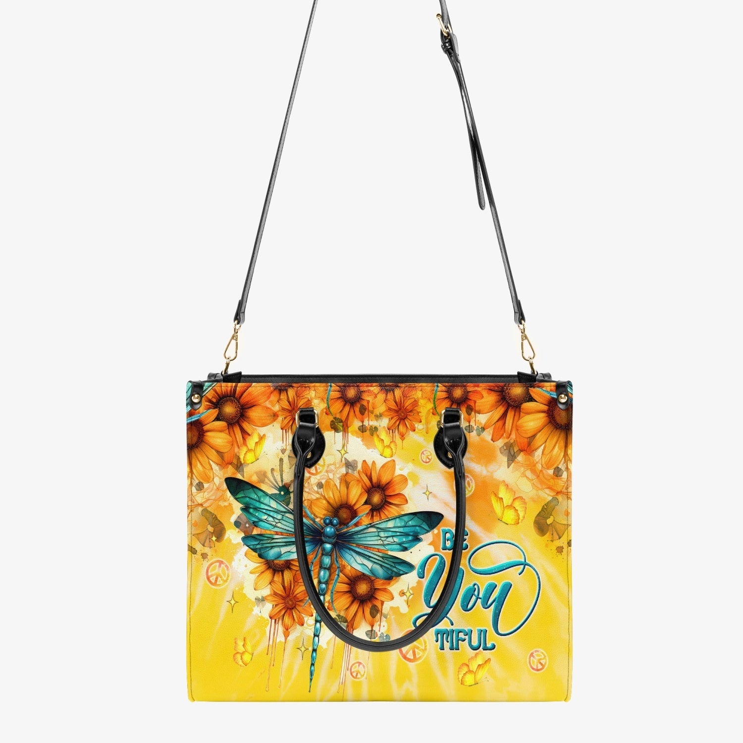 Be You Tiful Dragonfly Sunflower Hippie Leather Bag Gift for Women _6_ AgvpL