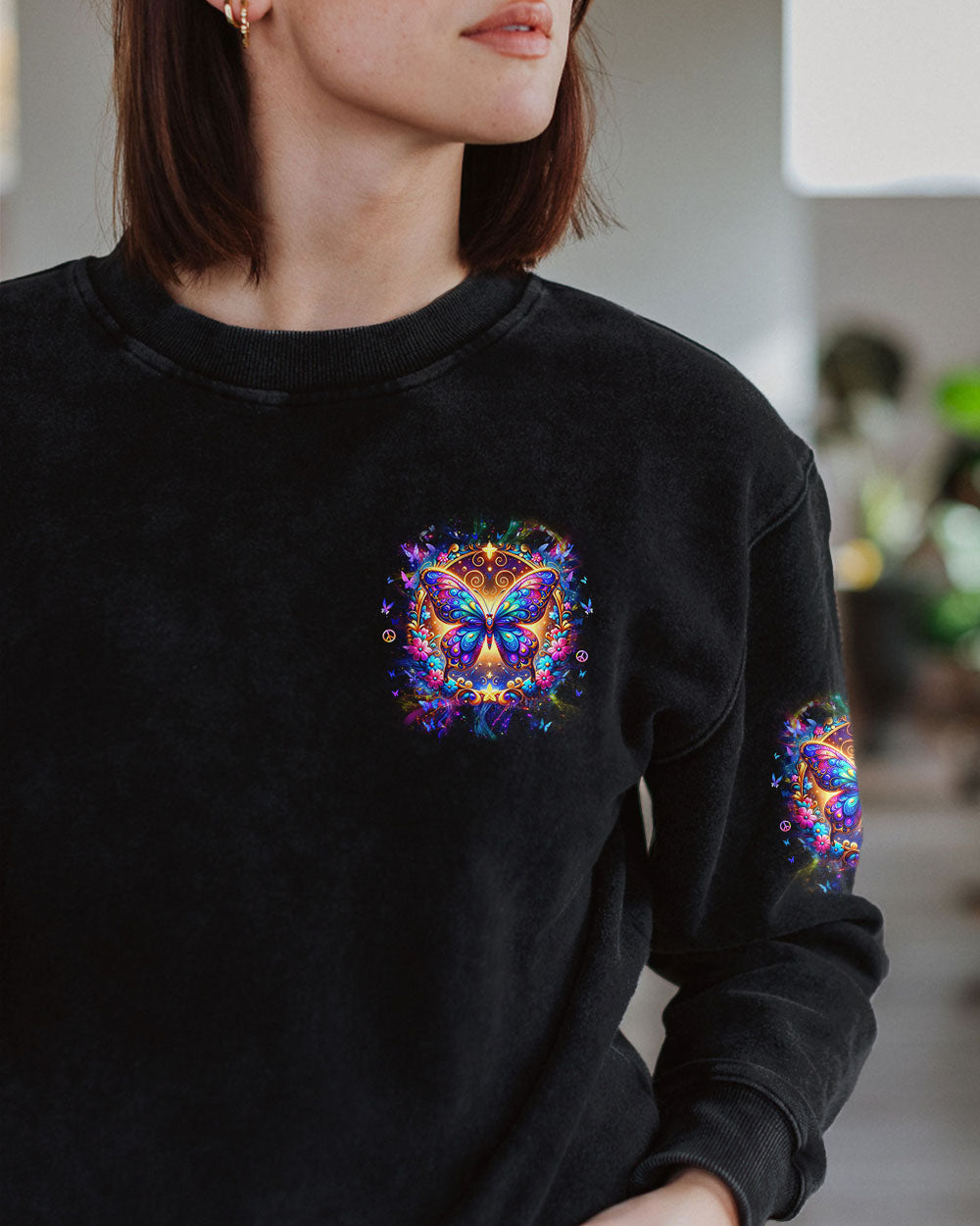 Be You the World Will Adjust Colorful Butterfly Graphic _E2_80_93 AOP Shirts _2_ 5j19A