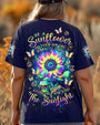 Be a Sunflower _26 Stand Tall Quote Colorful Galaxy Sunflower Peaceful Hippie Style AOP Shirts _4_ 08Mkv