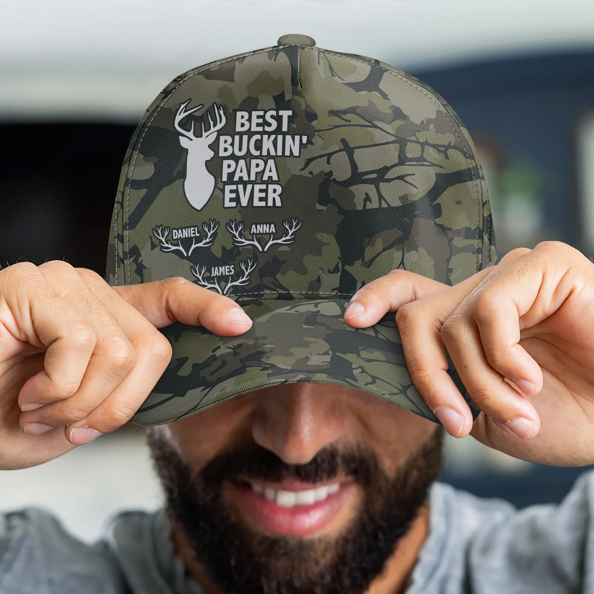 Best_Buckin_Dad_Grandpa_Ever_Personalized_Cap_4