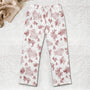 Book Wine Baking Knitting Lover Toile De Jouy Personalized Fleece Pajama Pants_3