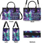 Butterflies Appear When Angels Are Near Angel Butterfly Purple Spiritual Leather Bag _8_ mkeki