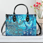 Butterflies Appear When Angels are Here Blue Angel Butterfly Inspirational Leather Bag _1_ gBLKW