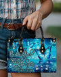 Butterflies Appear When Angels are Here Blue Angel Butterfly Inspirational Leather Bag _5_ h0Uwl