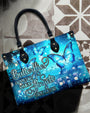 Butterflies Appear When Angels are Here Blue Angel Butterfly Inspirational Leather Bag _6_ zf6vU