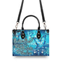 Butterflies Appear When Angels are Here Blue Angel Butterfly Inspirational Leather Bag _7_ k8diV