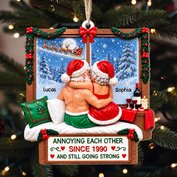 Annoying Each Other - Personalized Wood Ornament - Gift For Couples