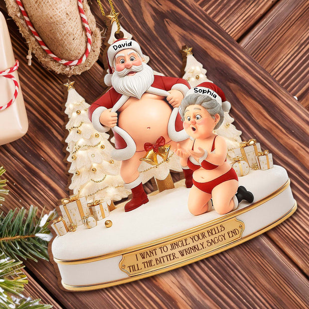 Funny Christmas I Want To Jingle Your Bells Gift For Couples, Husband And Wife - Personalized Ornament