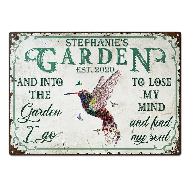 And Find My Soul Garden Floral Art  - Personalized Metal Sign - Gift For Garden Lovers