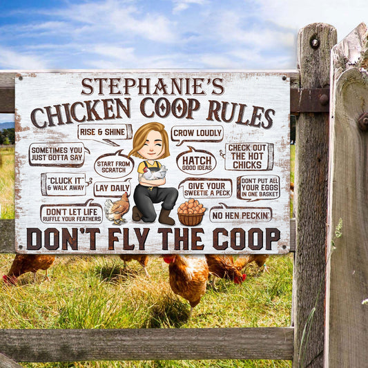 Chicken Coop Rules Personalized Metal Sign Backyard Chicken Coop Decor Gift For Farmer_ Chicken Lover_ Chicken Keeper _1
