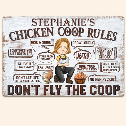 Chicken Coop Rules Personalized Metal Sign Backyard Chicken Coop Decor Gift For Farmer_ Chicken Lover_ Chicken Keeper _2