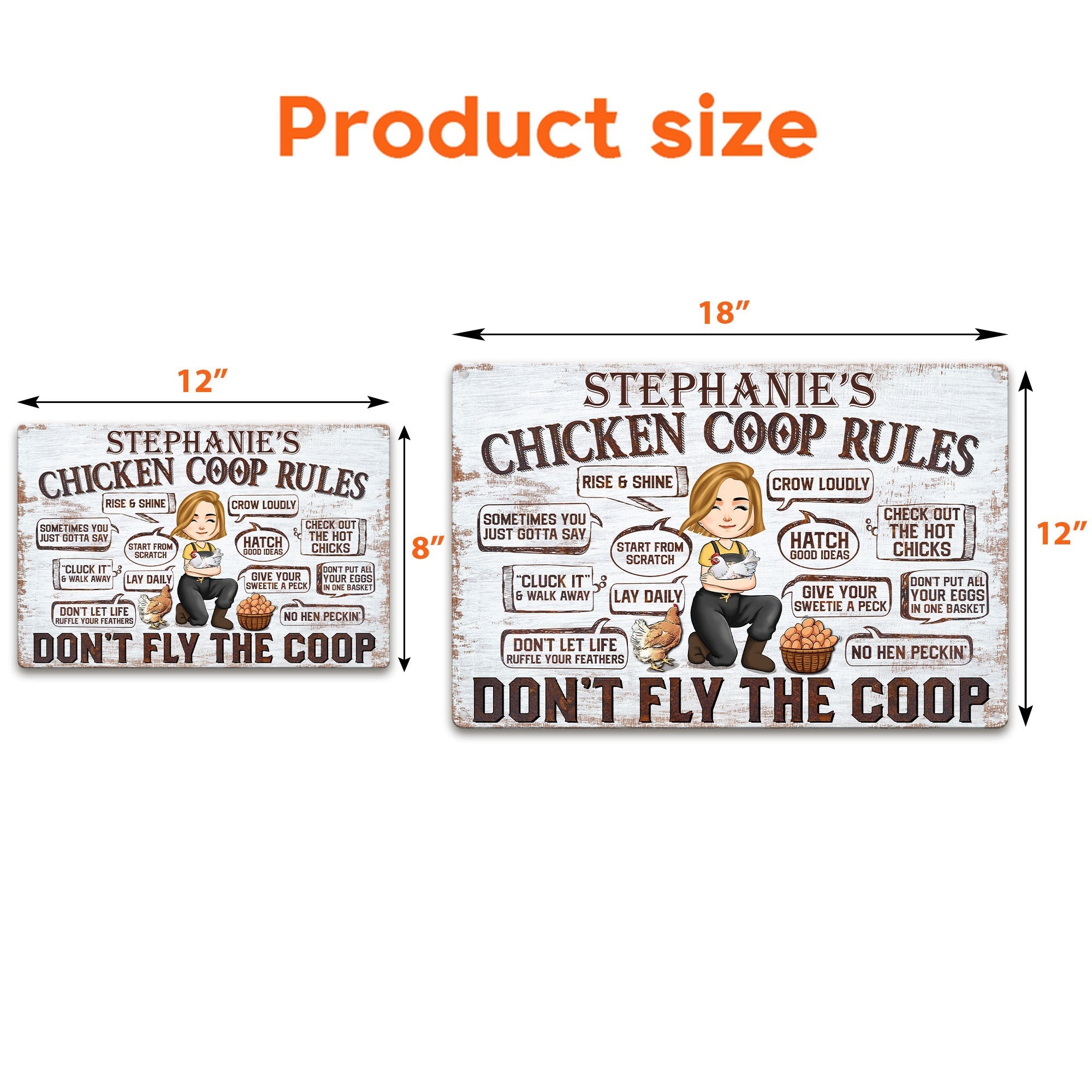Chicken Coop Rules Personalized Metal Sign Backyard Chicken Coop Decor Gift For Farmer_ Chicken Lover_ Chicken Keeper _4