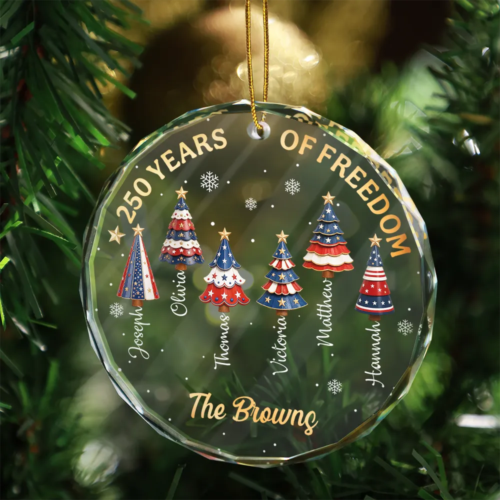 ChristmasTree250YearsOfFreedom PersonalizedCircleGlassOrnament LV434 NAH6196 MK2