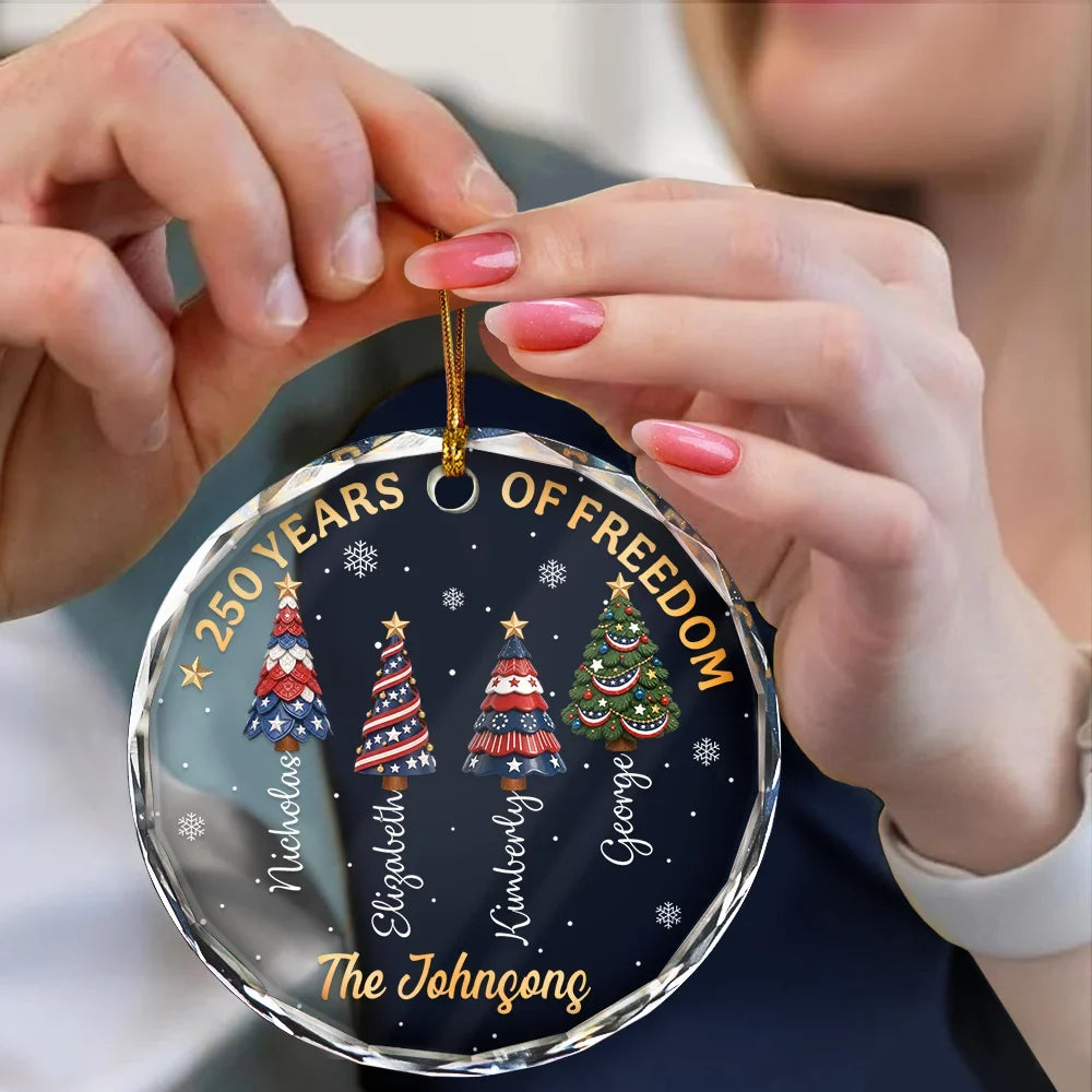ChristmasTree250YearsOfFreedom PersonalizedCircleGlassOrnament LV434 NAH6196 MK3