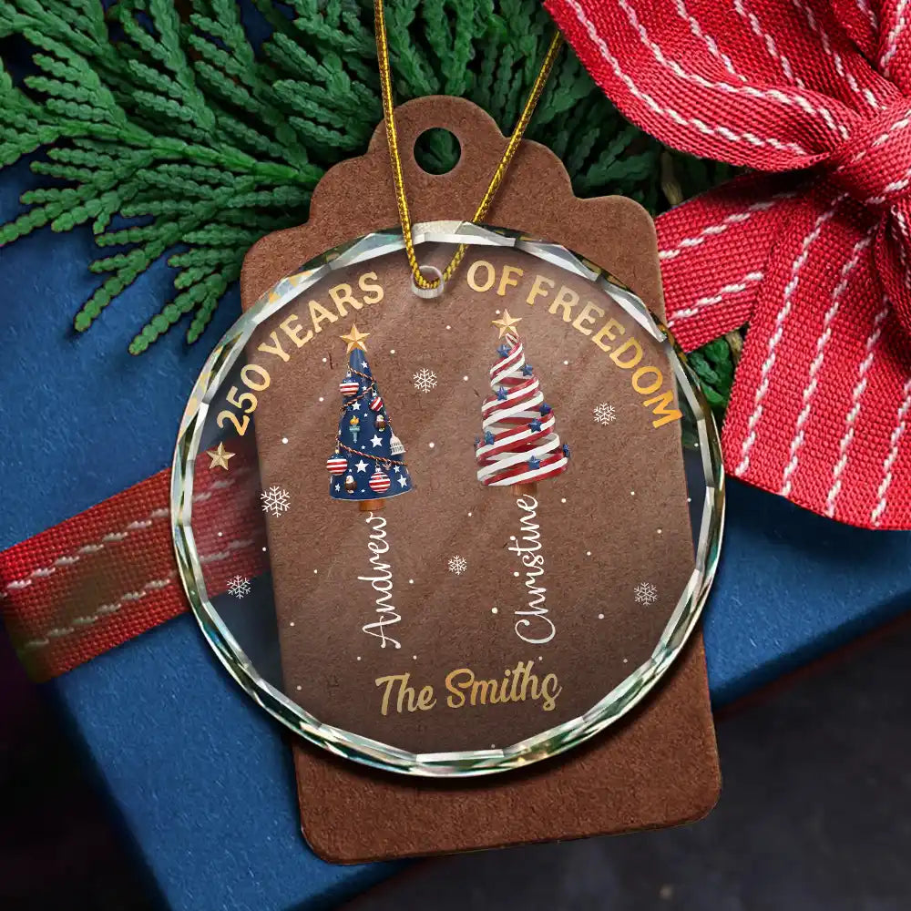 ChristmasTree250YearsOfFreedom PersonalizedCircleGlassOrnament LV434 NAH6196 MK4