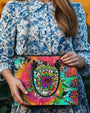 Colorful Hippie Soul Tie Dye Leopard Sunflower Peace Design for Women Leather Bag _8_ A0SSQ