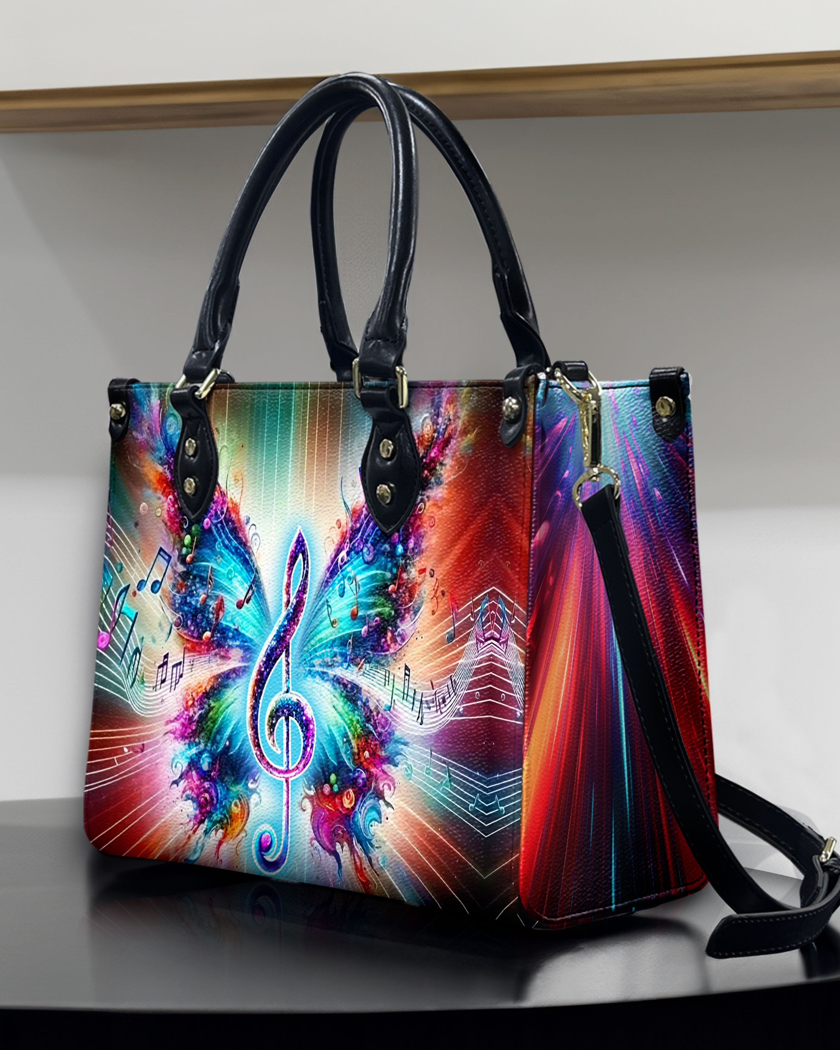 Colorful Music Note Butterfly Colorful Purse Hippie Leather Bag _4_ DcKGG