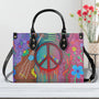 Colorful Peace and Love Graffiti Art Hippie Leather Bag Gift for Women _12_ XNUN2